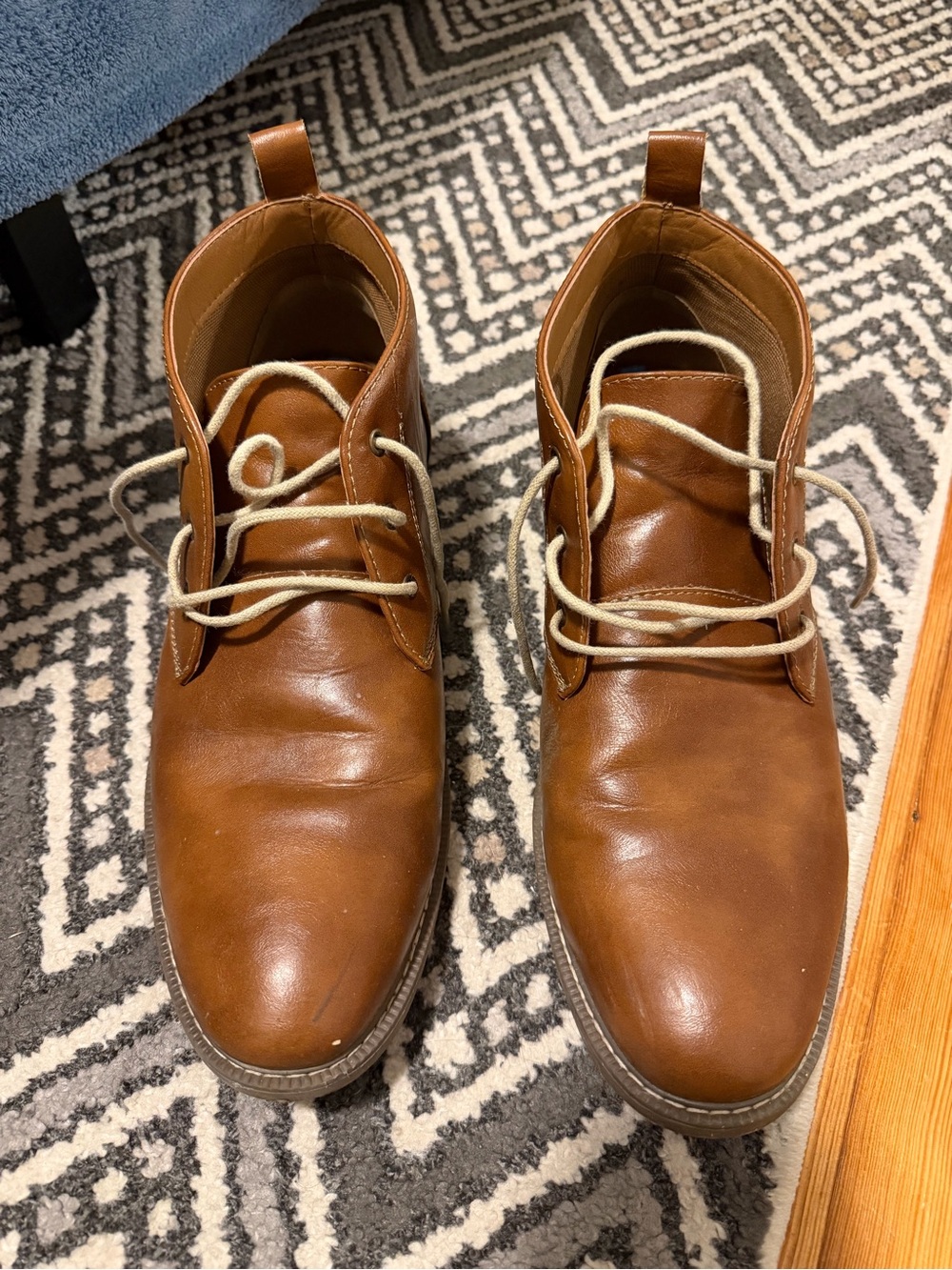 Men's Tan Leather Lace-Up Boots